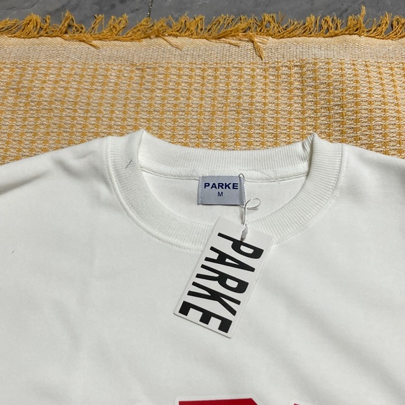 White Sweatshirt with Red Lettering - Picture 2 of 6